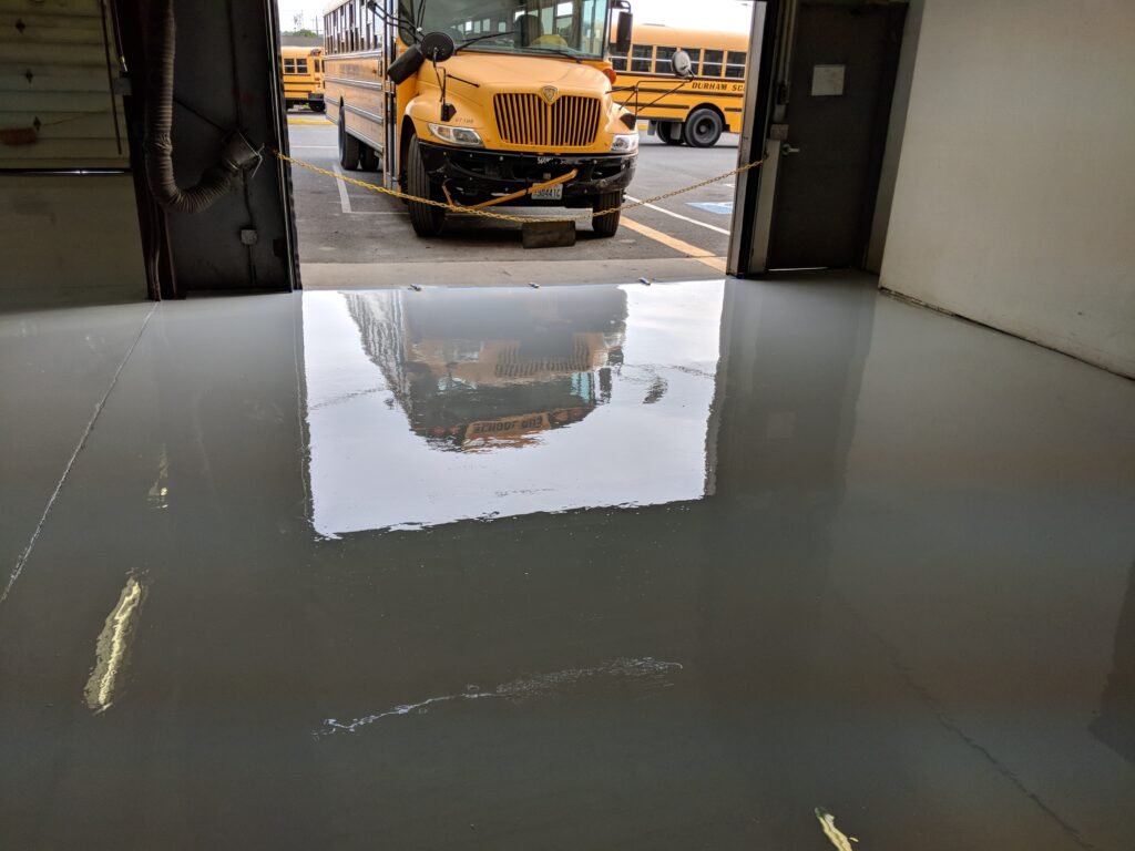 Concepts on Concrete provides commercial epoxy floors for government agencies such as school districts and the military.